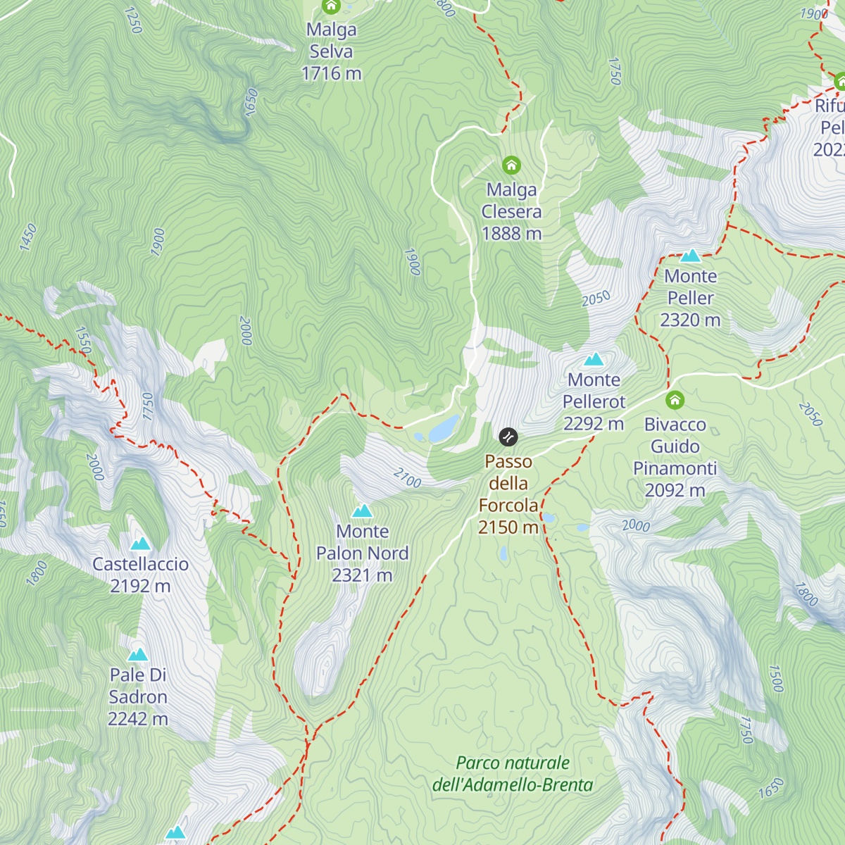 Bivacco delle Salare map