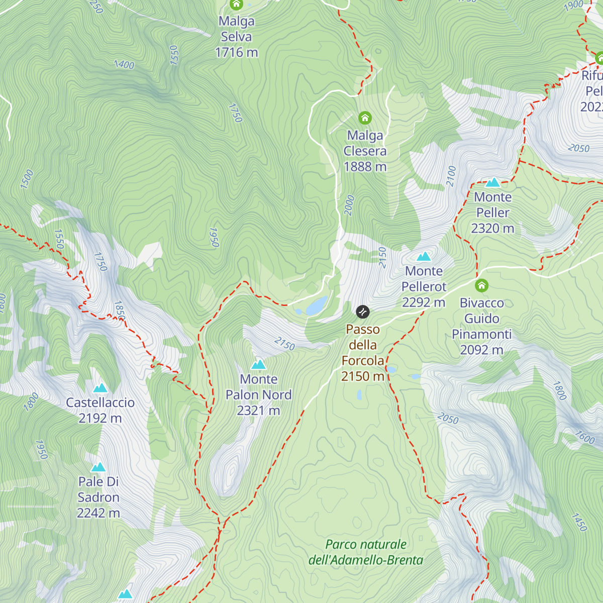 Bivacco delle Salare map