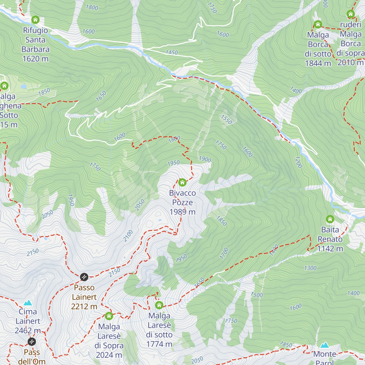 Bivacco Pozze map