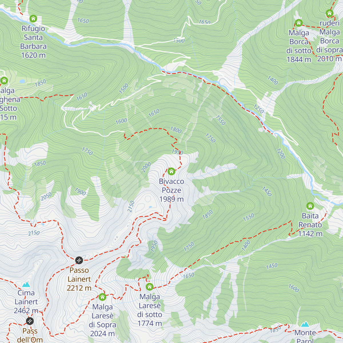 Bivacco Pozze map