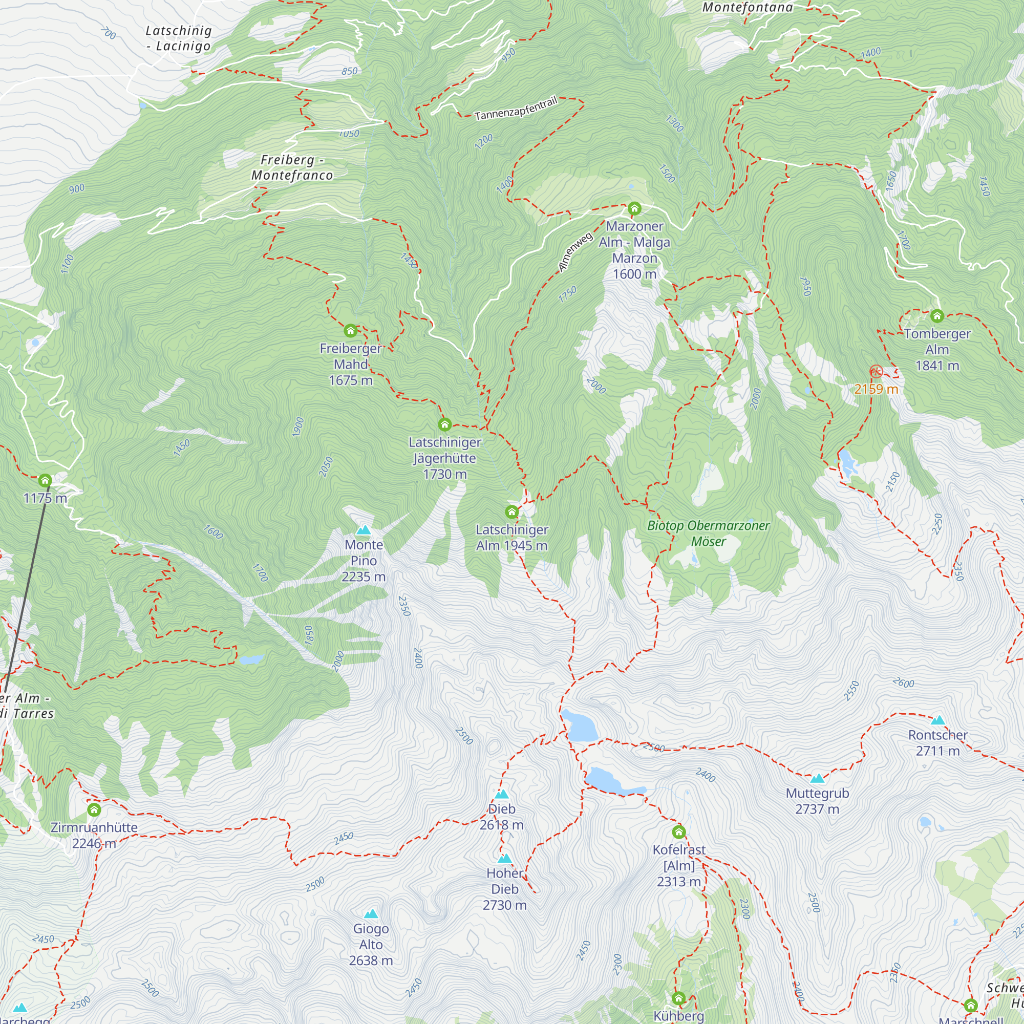 Latschiniger Alm map