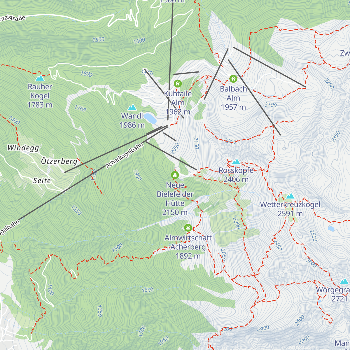 Neue Bielefelder Hütte map