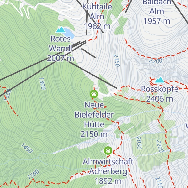 Map of Neue Bielefelder Hütte