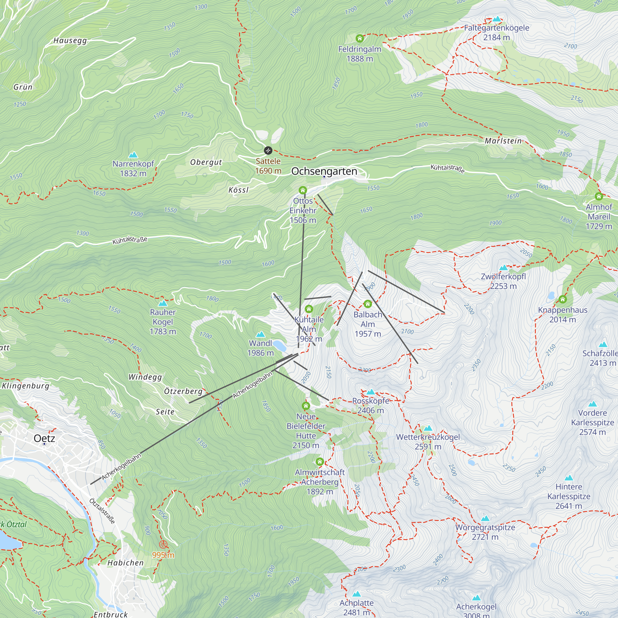 Kühtaile Alm map