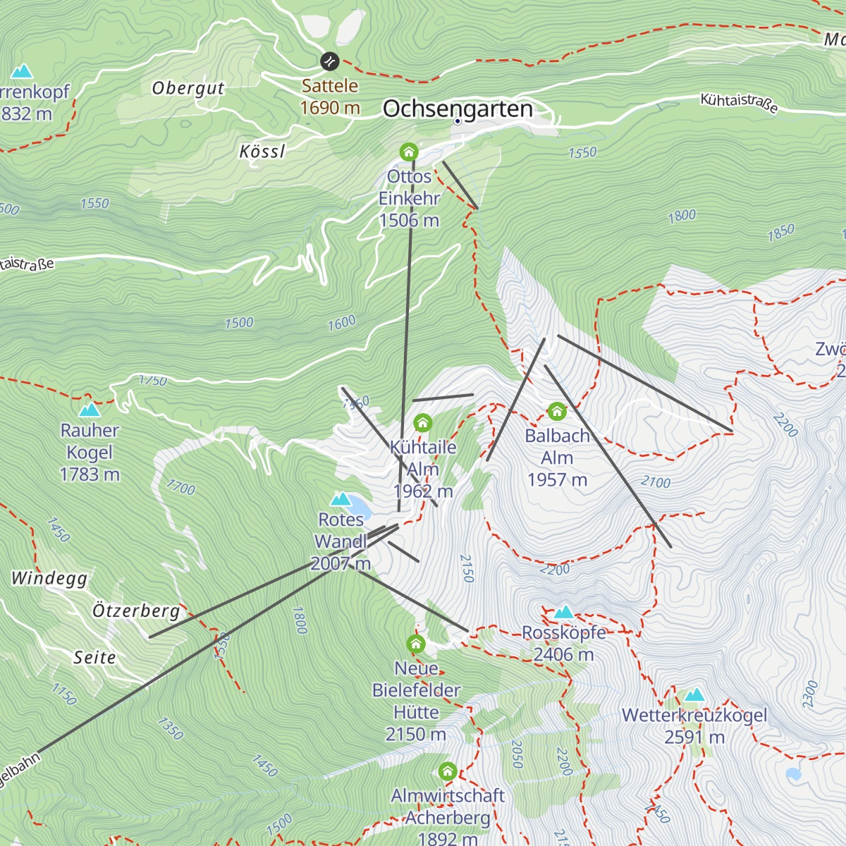 Kühtaile Alm map