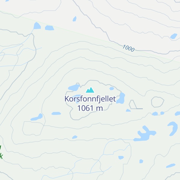 Map of Korsfonnfjellet