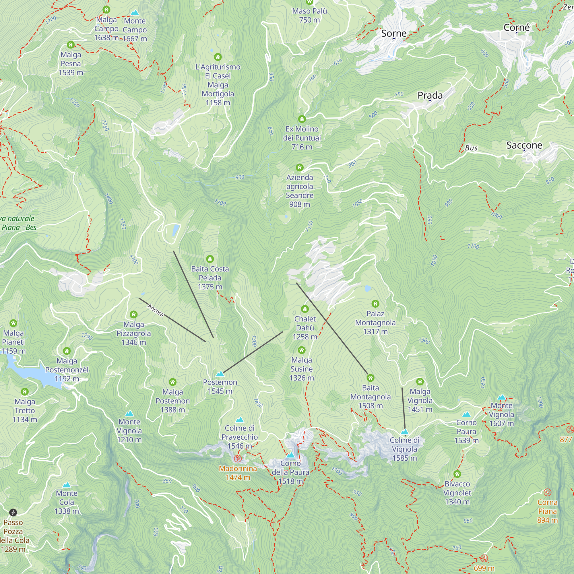 Baita Laghetto map