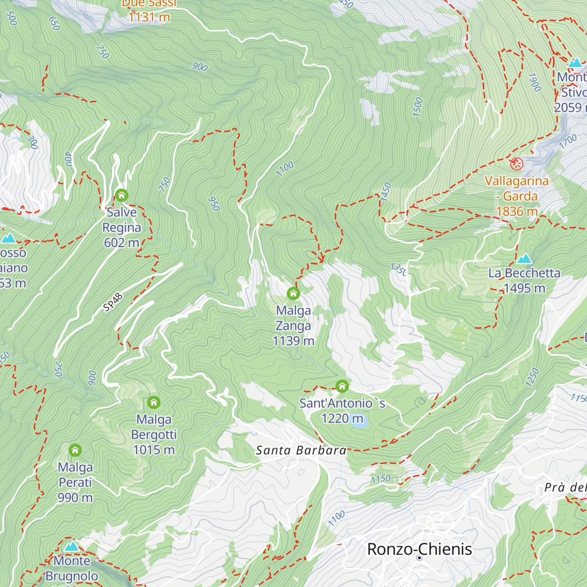 Malga Zanga map