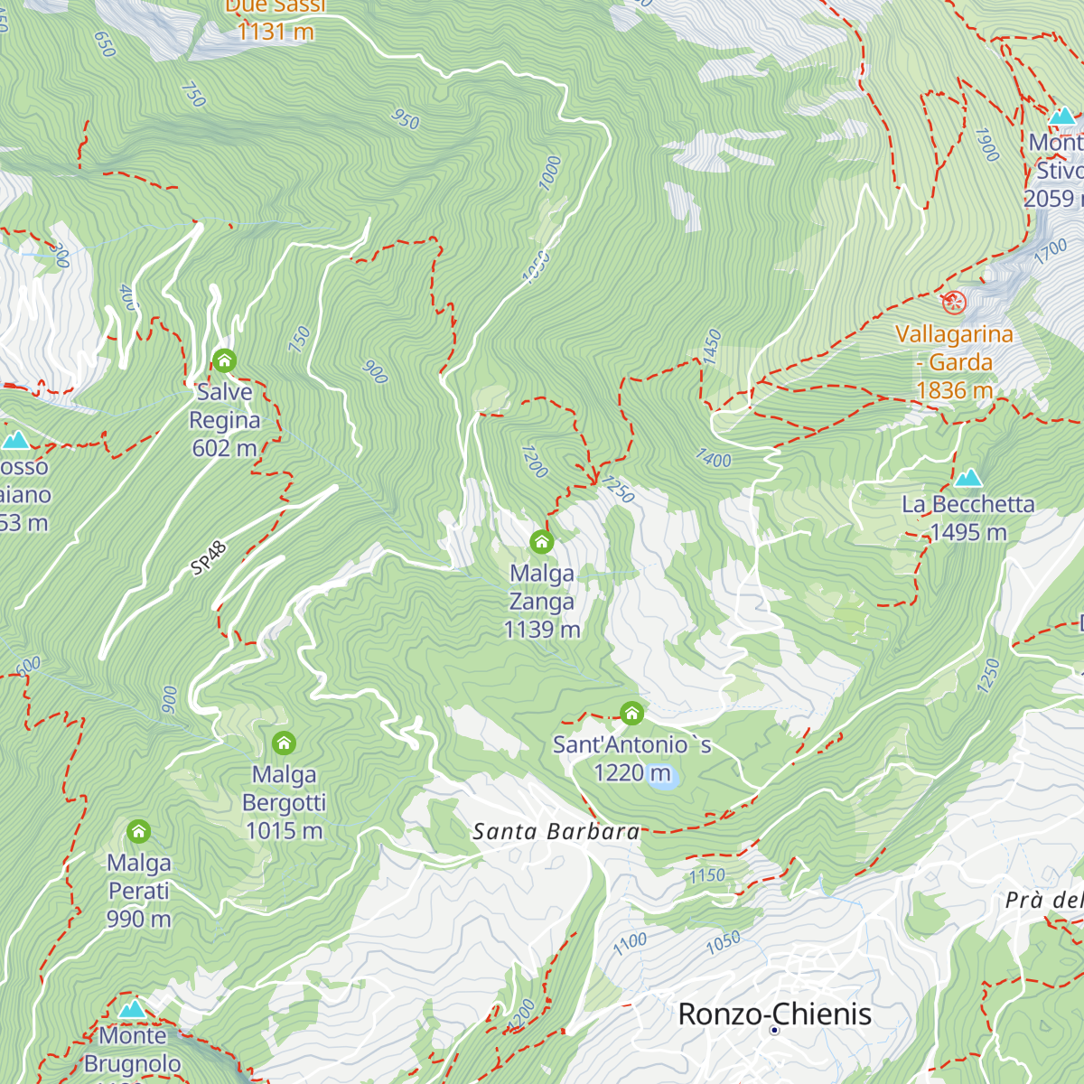 Malga Zanga map