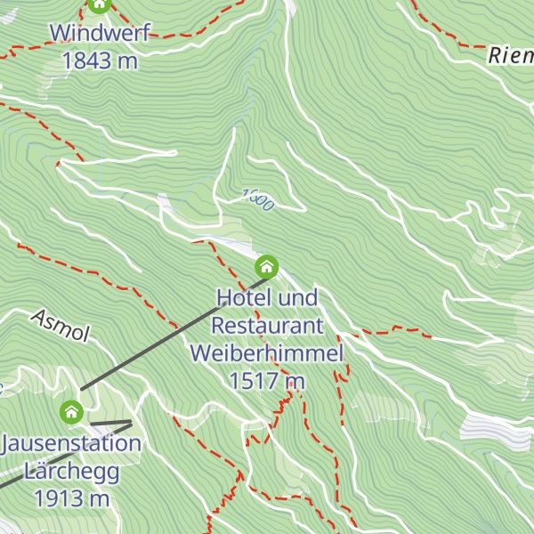 Map of Hotel und Restaurant Weiberhimmel