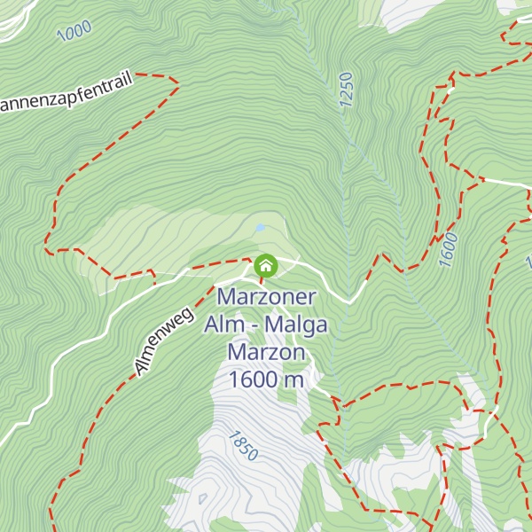 Map of Marzoner Alm - Malga Marzon