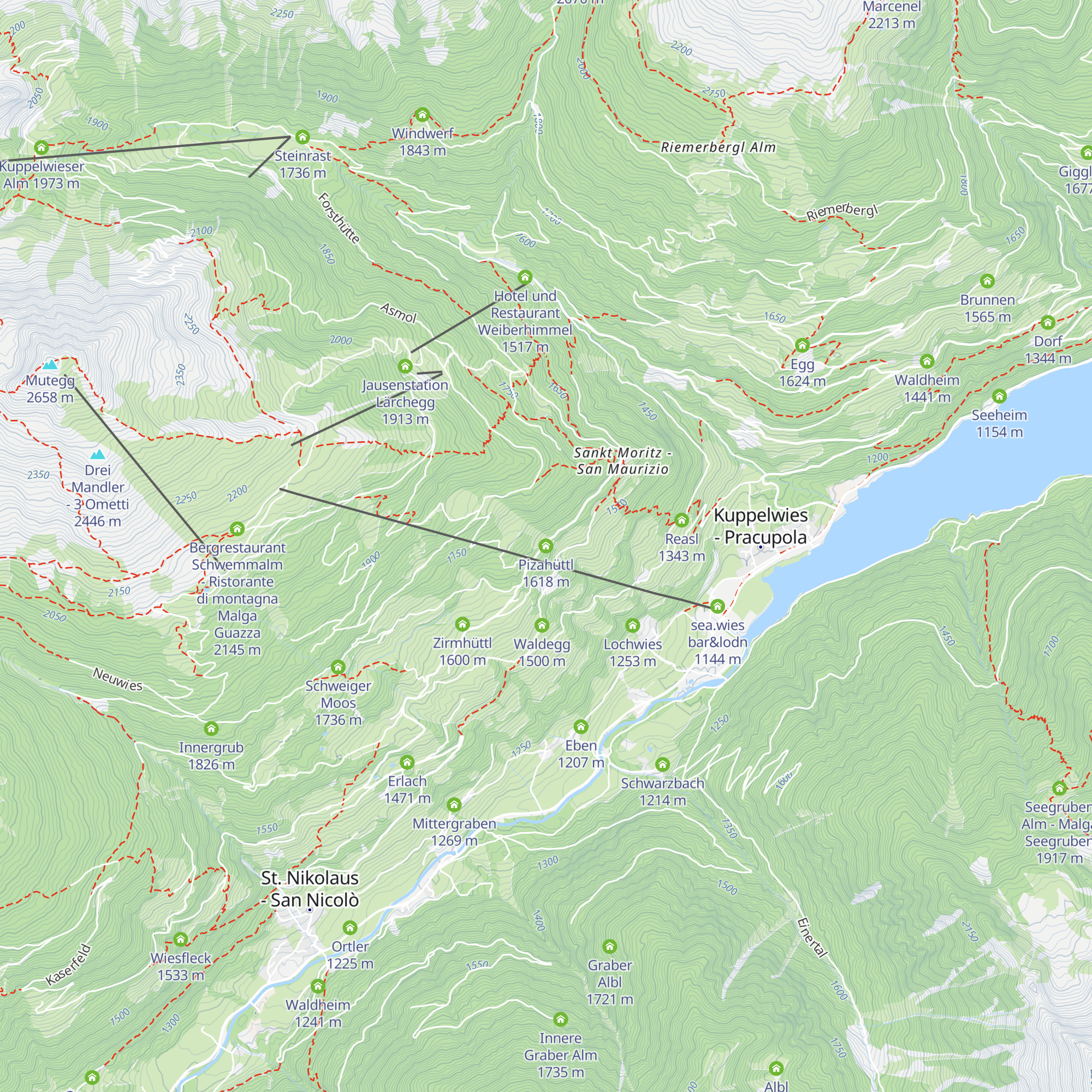 Pizahüttl map