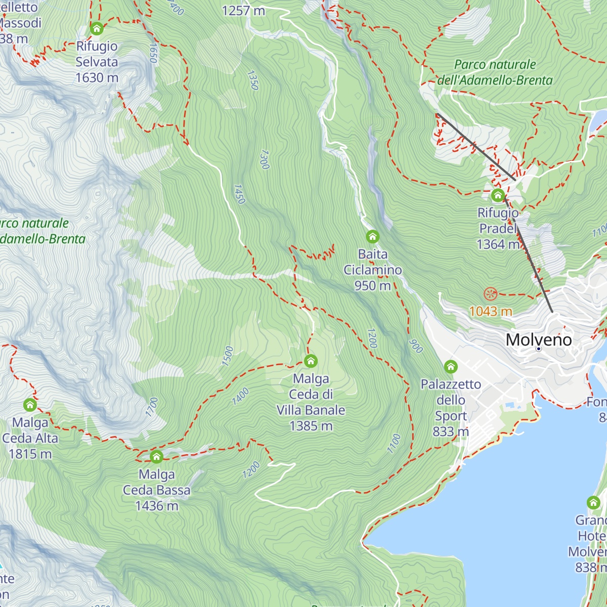 Rifugio Malga Andalo map