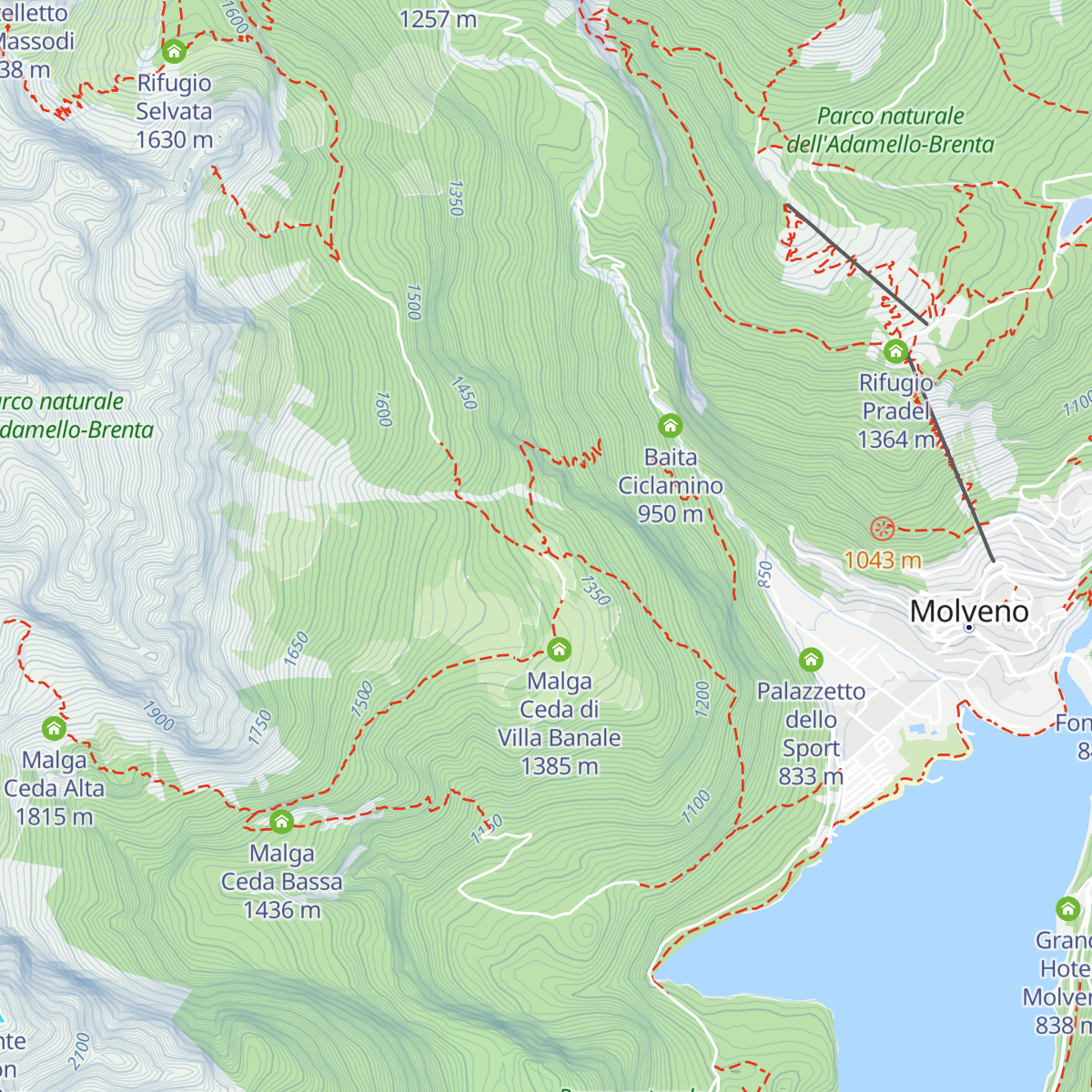 Rifugio Malga Andalo map