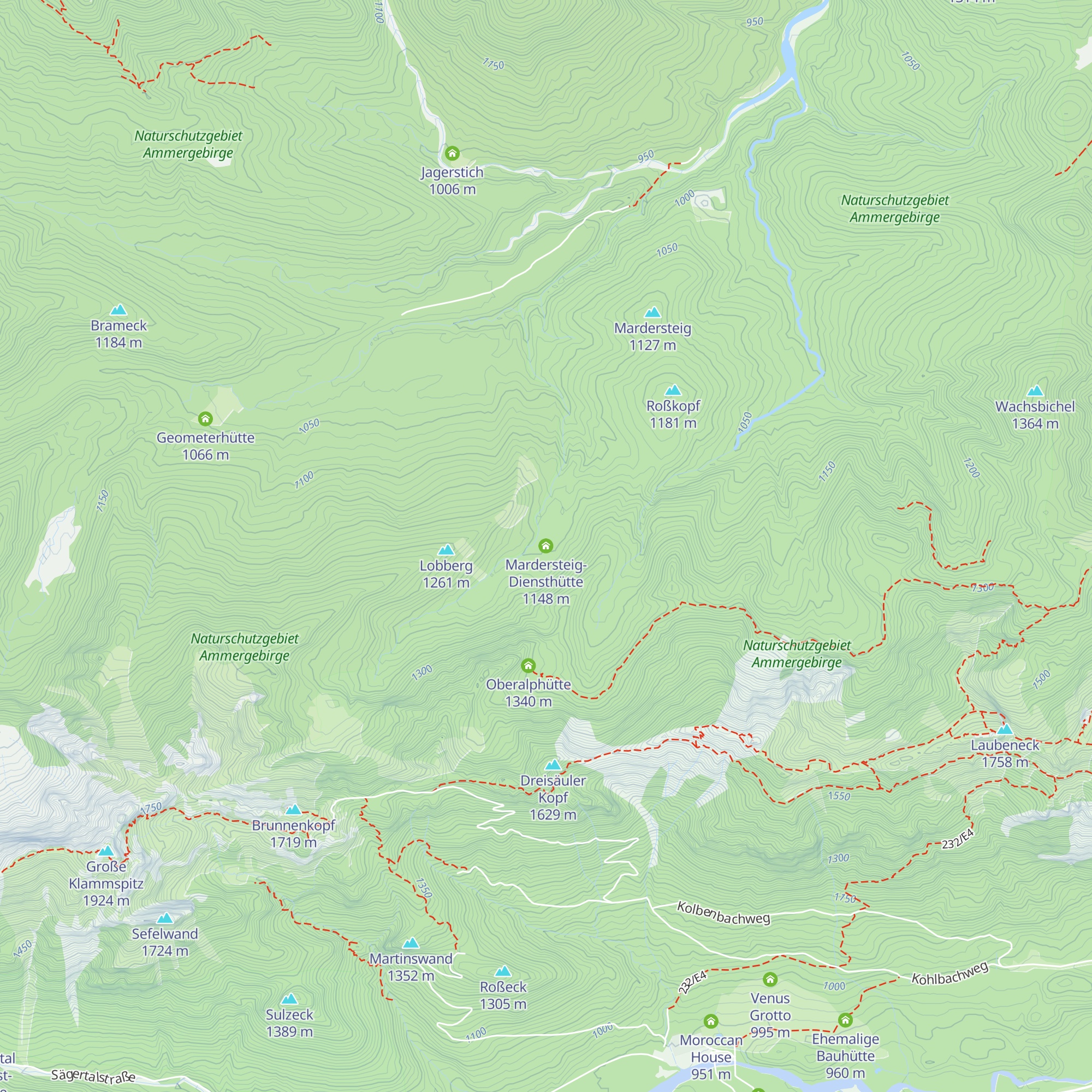 Mardersteig-Diensthütte map