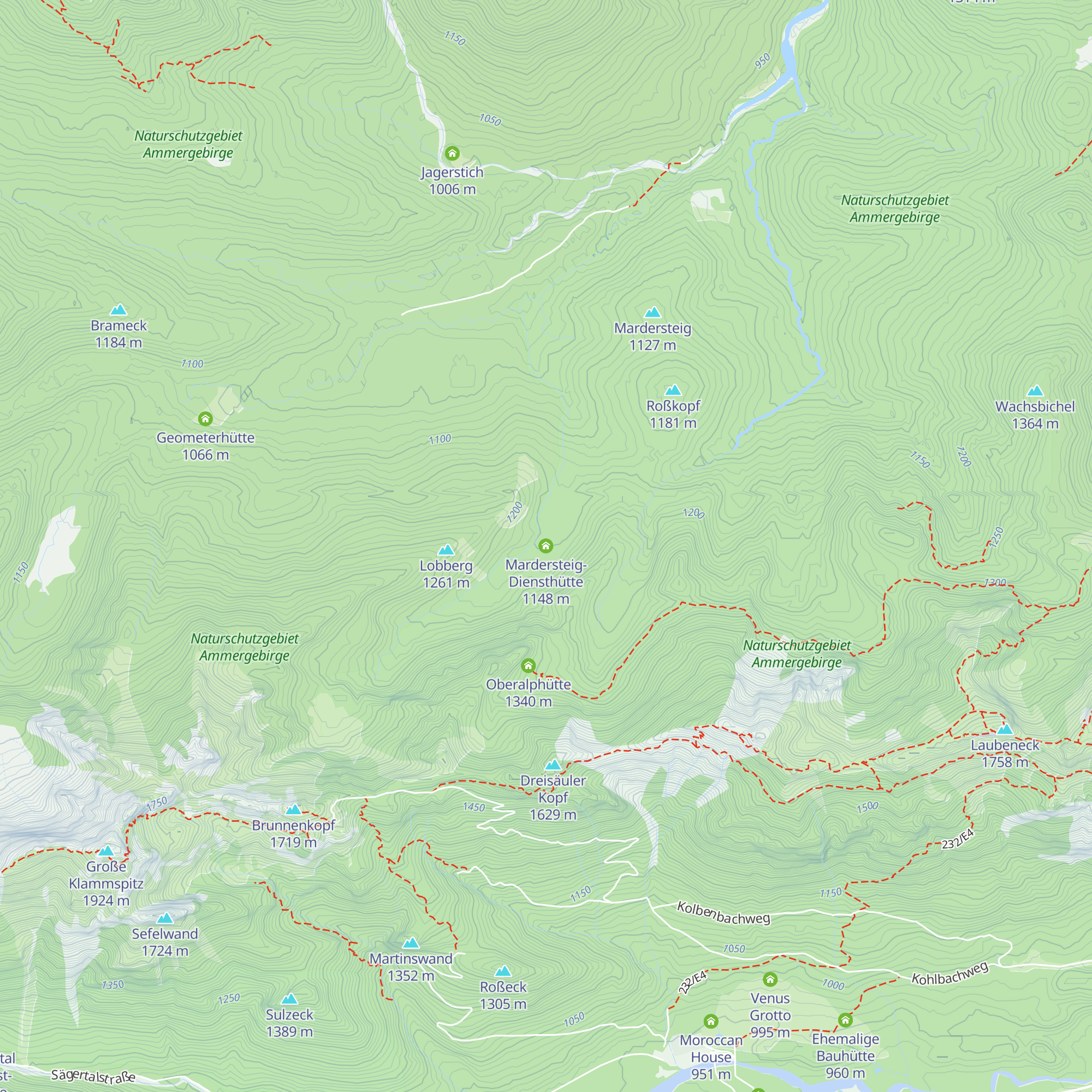 Mardersteig-Diensthütte map