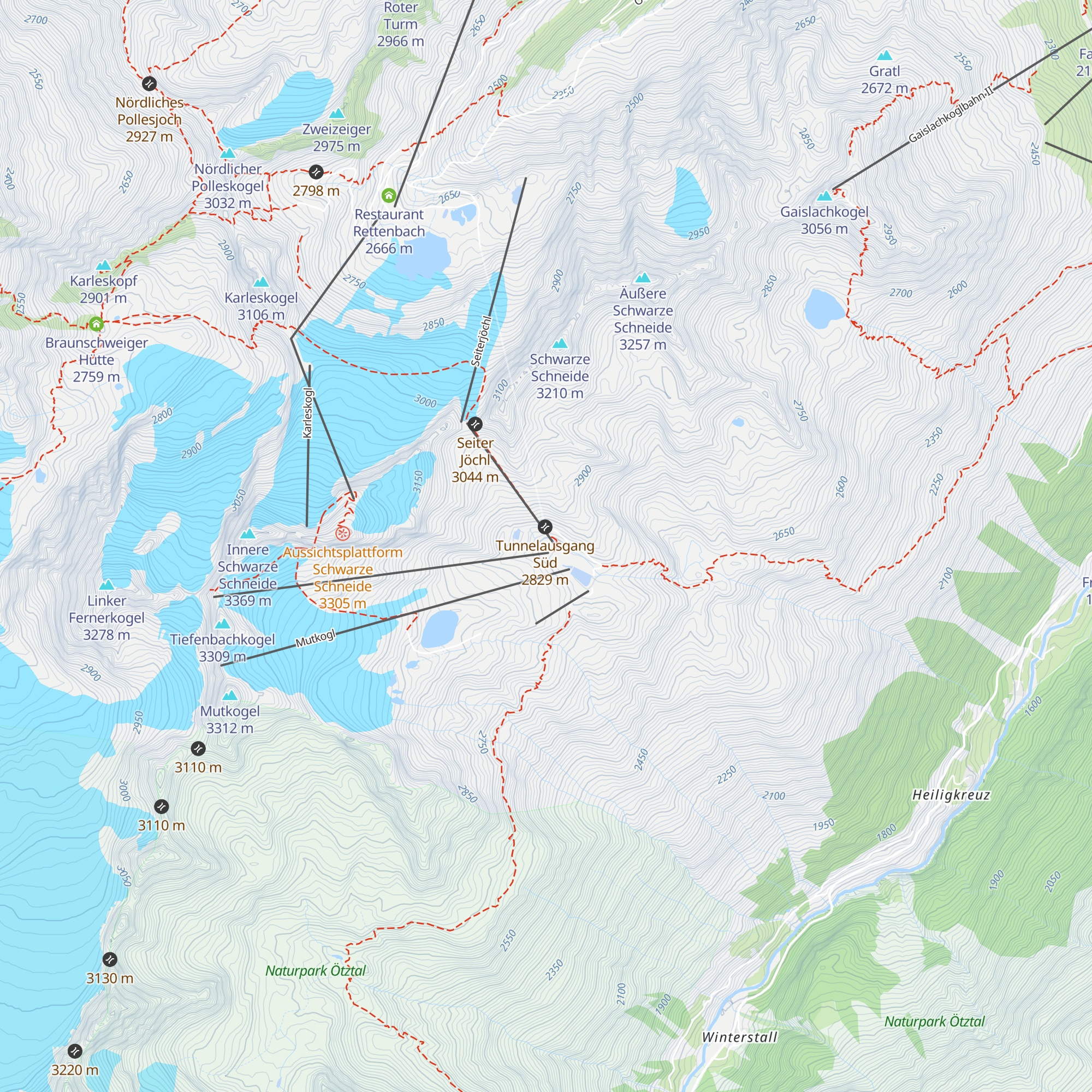 Tiefenbachgletscher SB Restaurant map