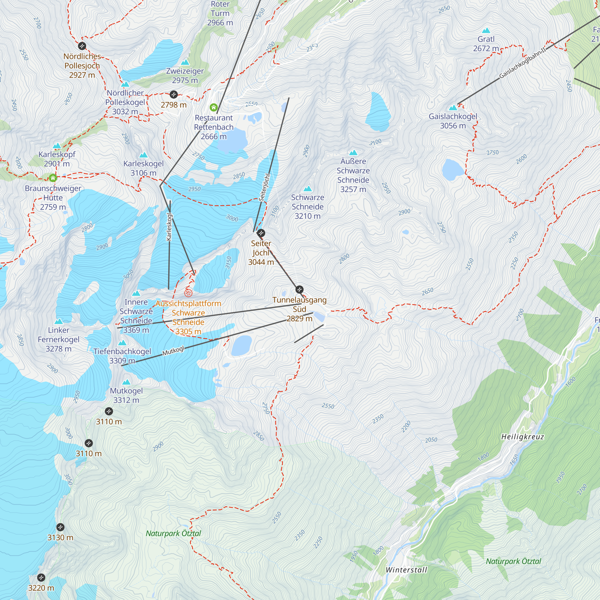 Tiefenbachgletscher SB Restaurant map