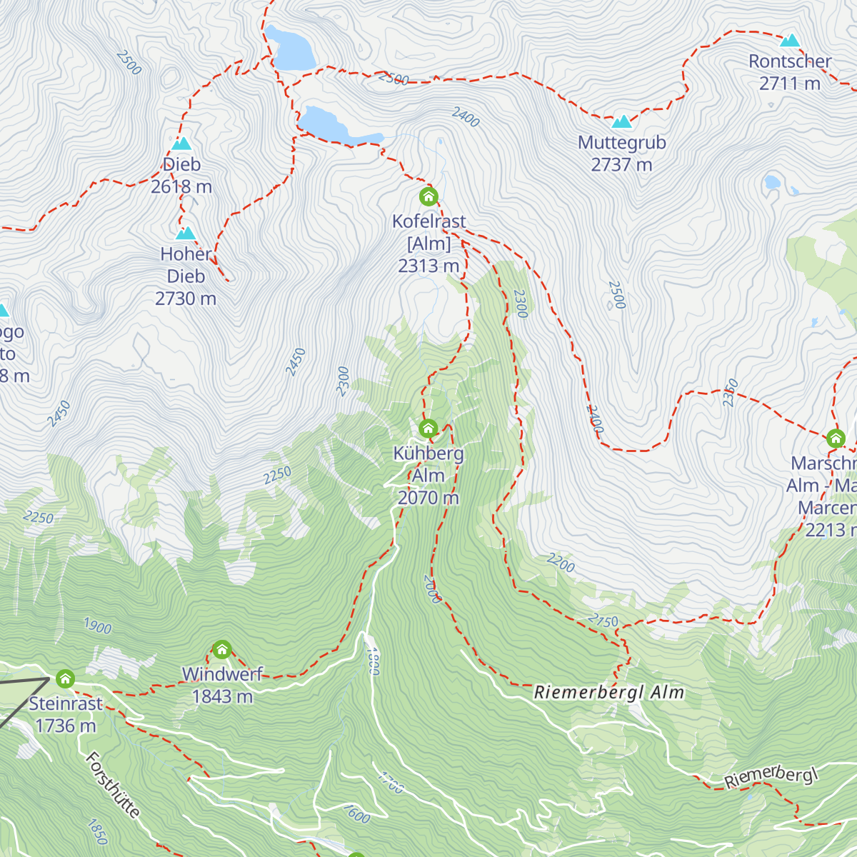Kühberg Alm map