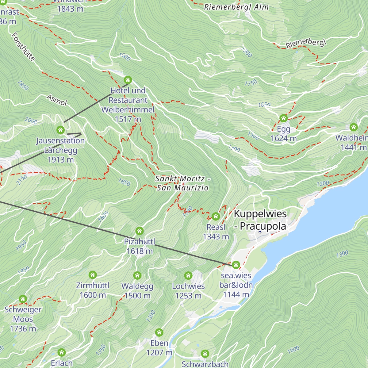 Gasthof St. Moritz map