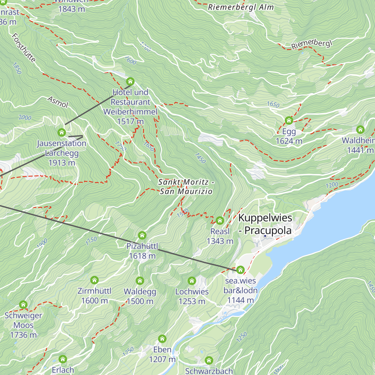 Gasthof St. Moritz map