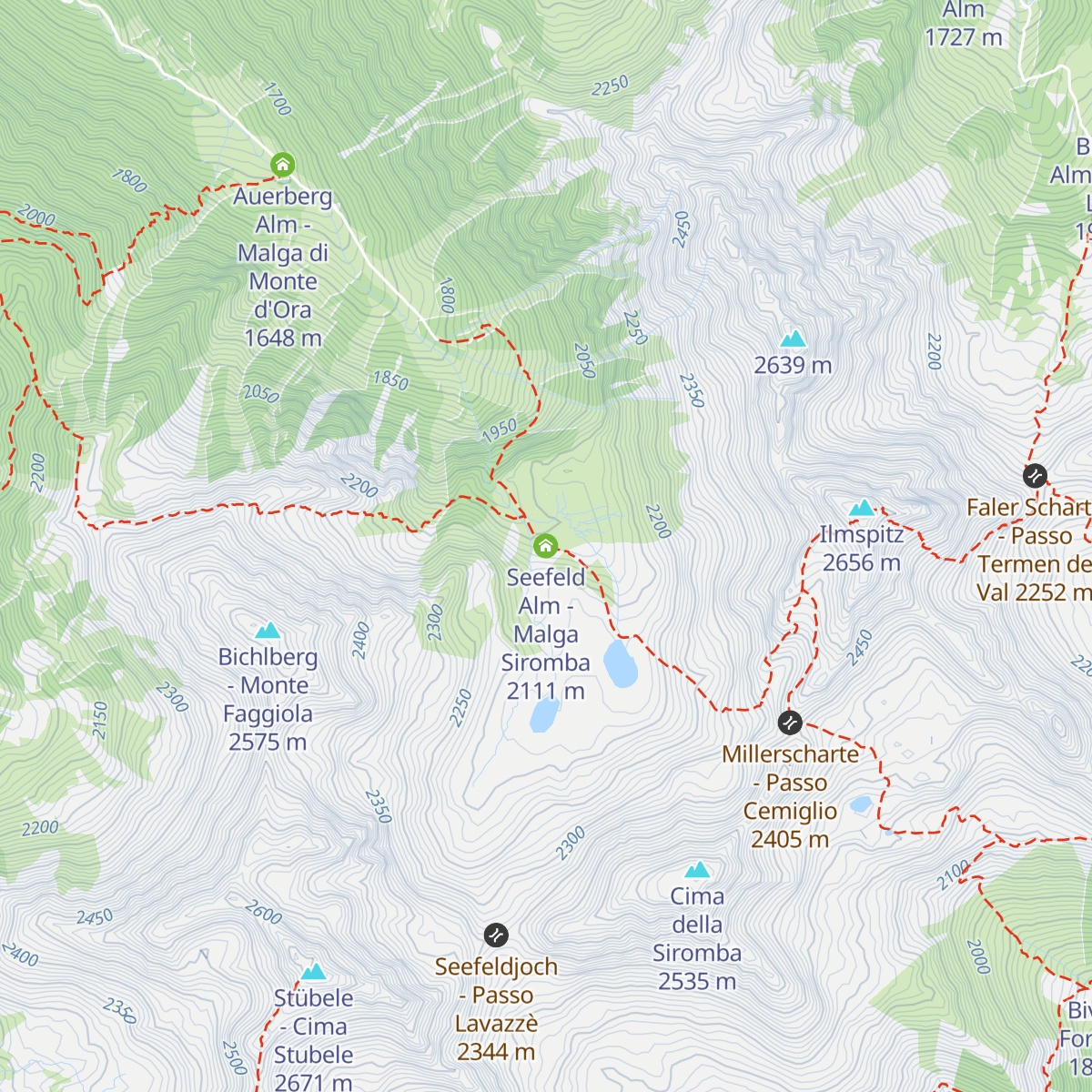 Seefeld Alm - Malga Siromba map