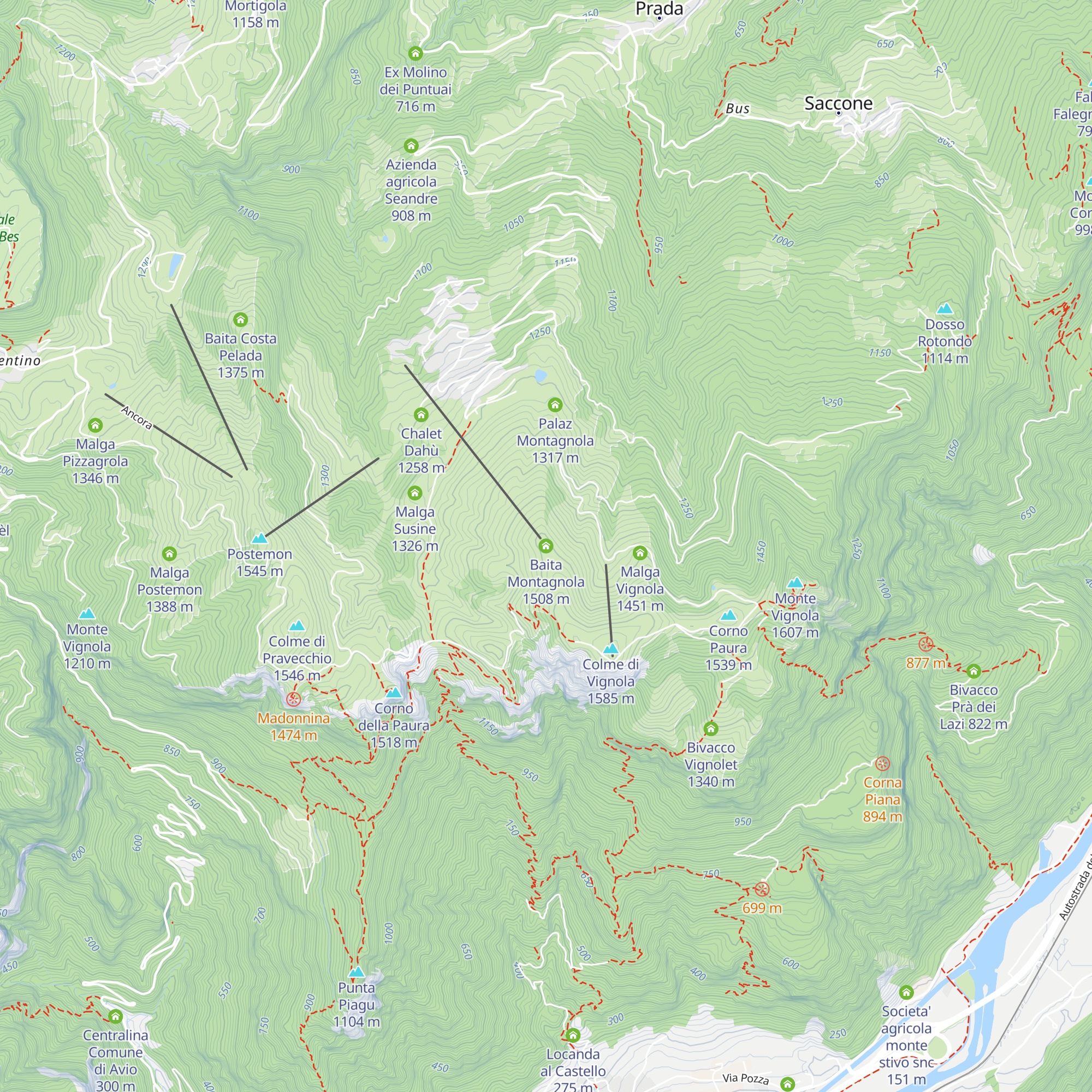 Baita Montagnola map