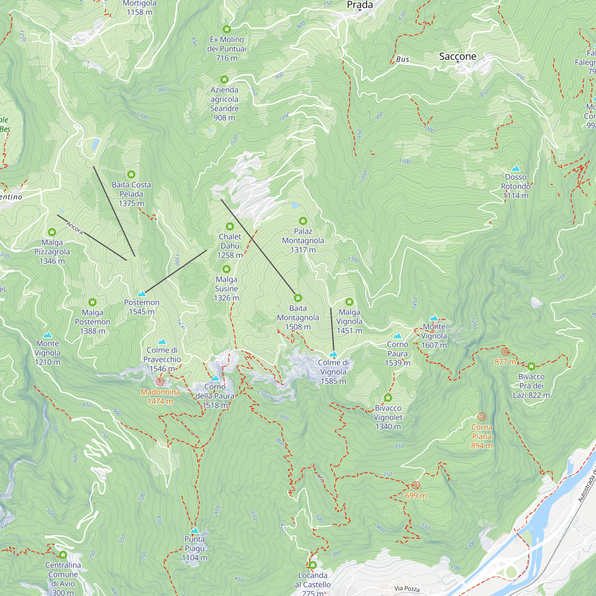 Baita Montagnola map