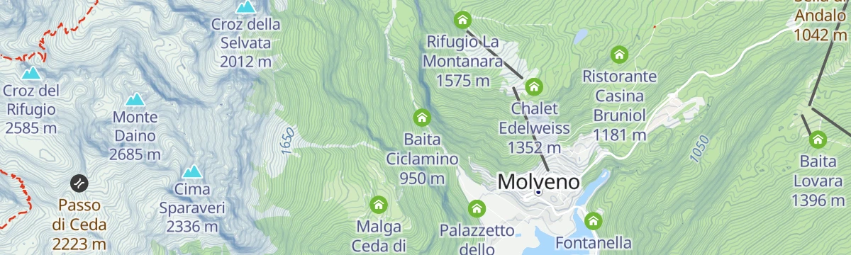 Map of the start of Sant'Antonio