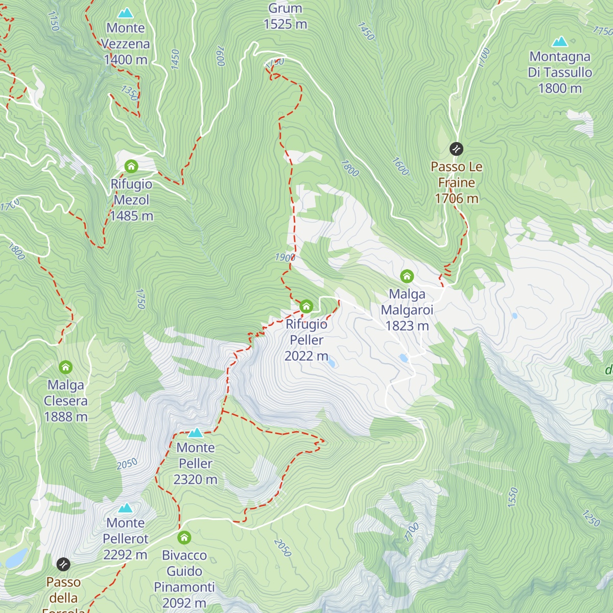 Rifugio Peller map