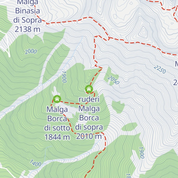 Map of ruderi Malga Borca di sopra