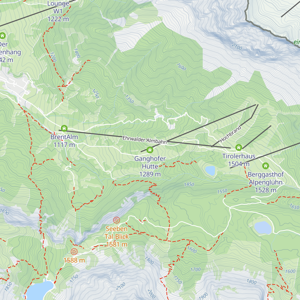 Ganghofer Hütte map