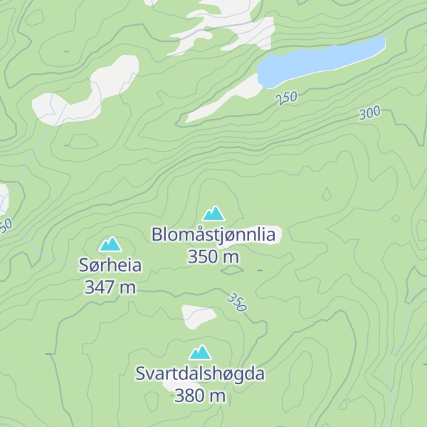 Map of Blomåstjønnlia