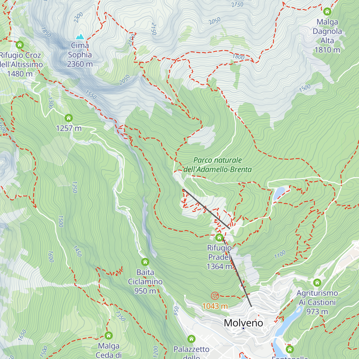 Rifugio La Montanara map