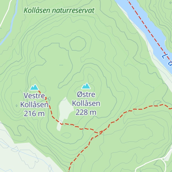 Map of Østre Kollåsen