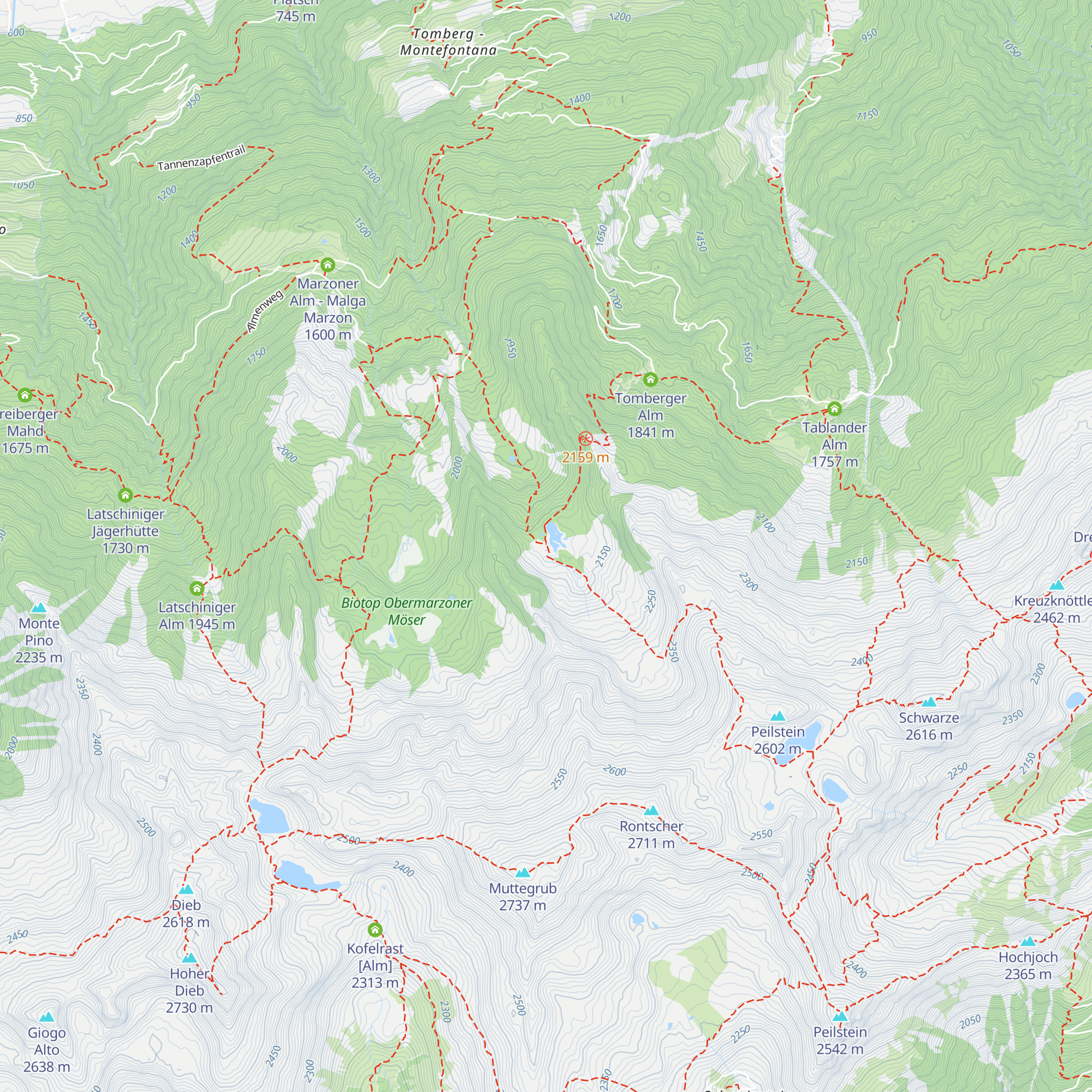 Zirmtalalm - Malga Zirmtal map