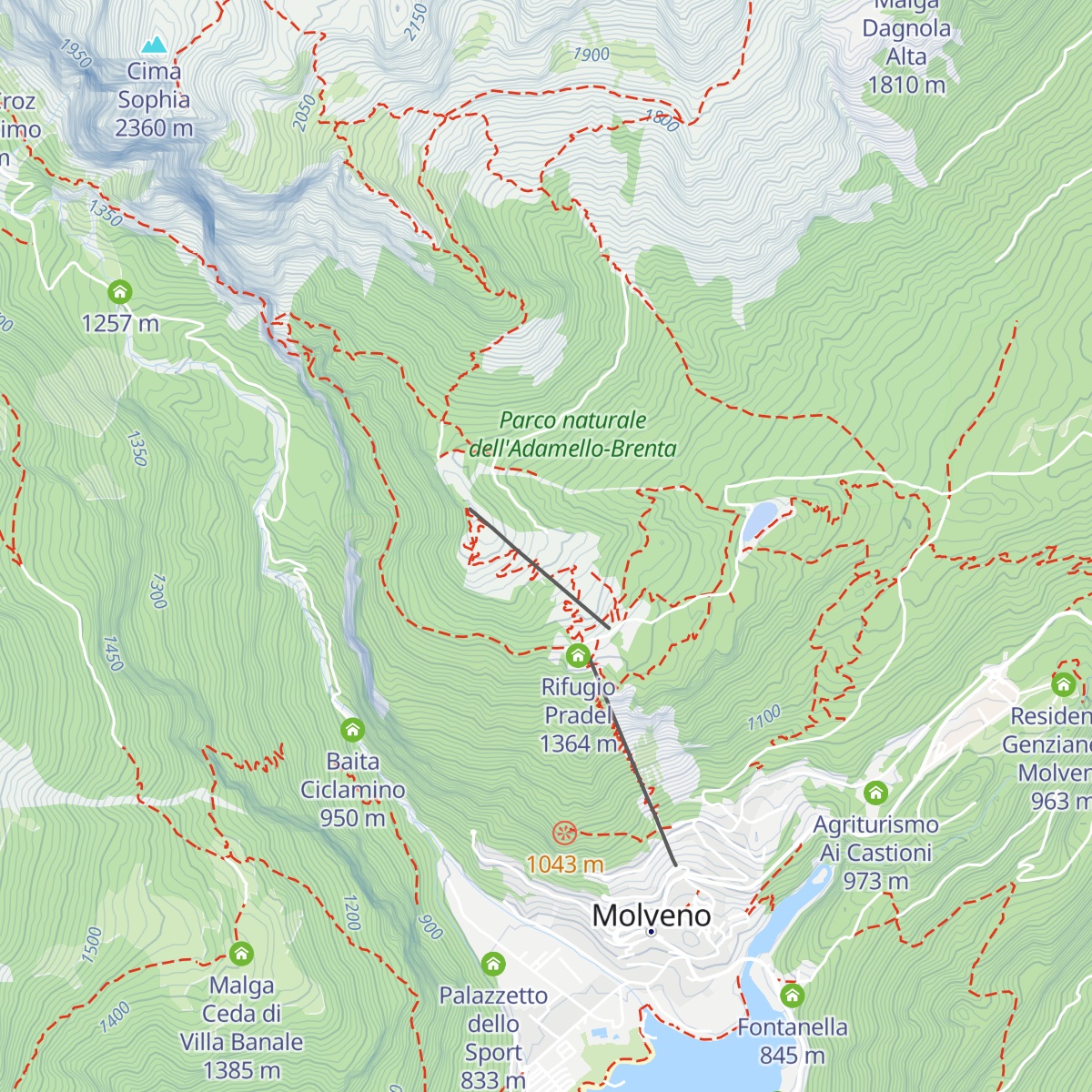 Malga Tovre map