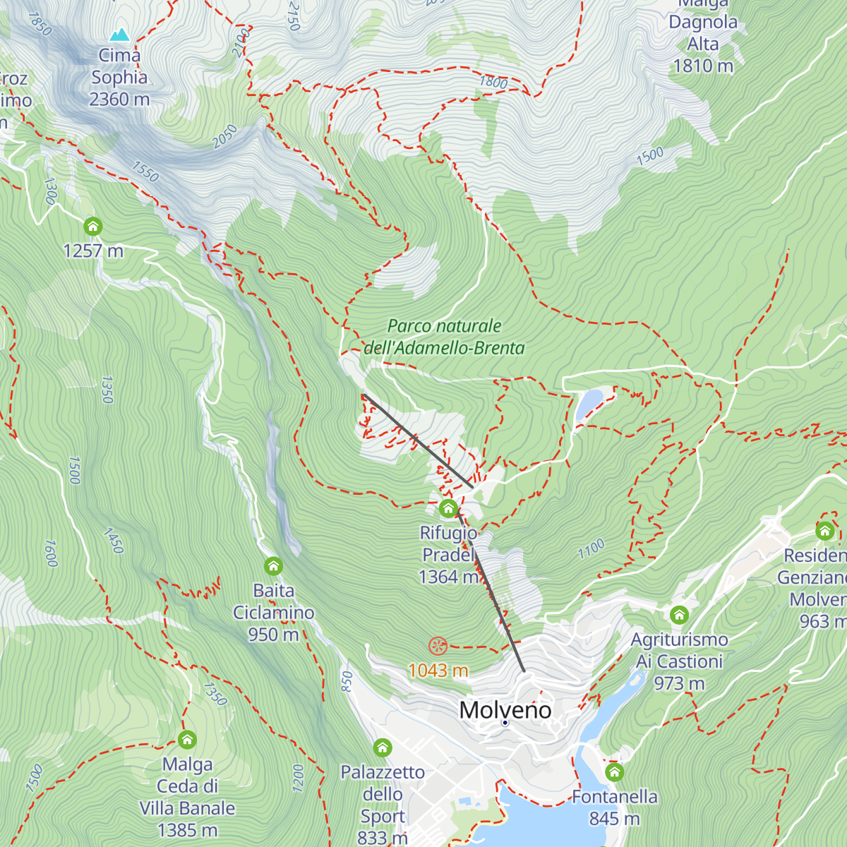 Malga Tovre map