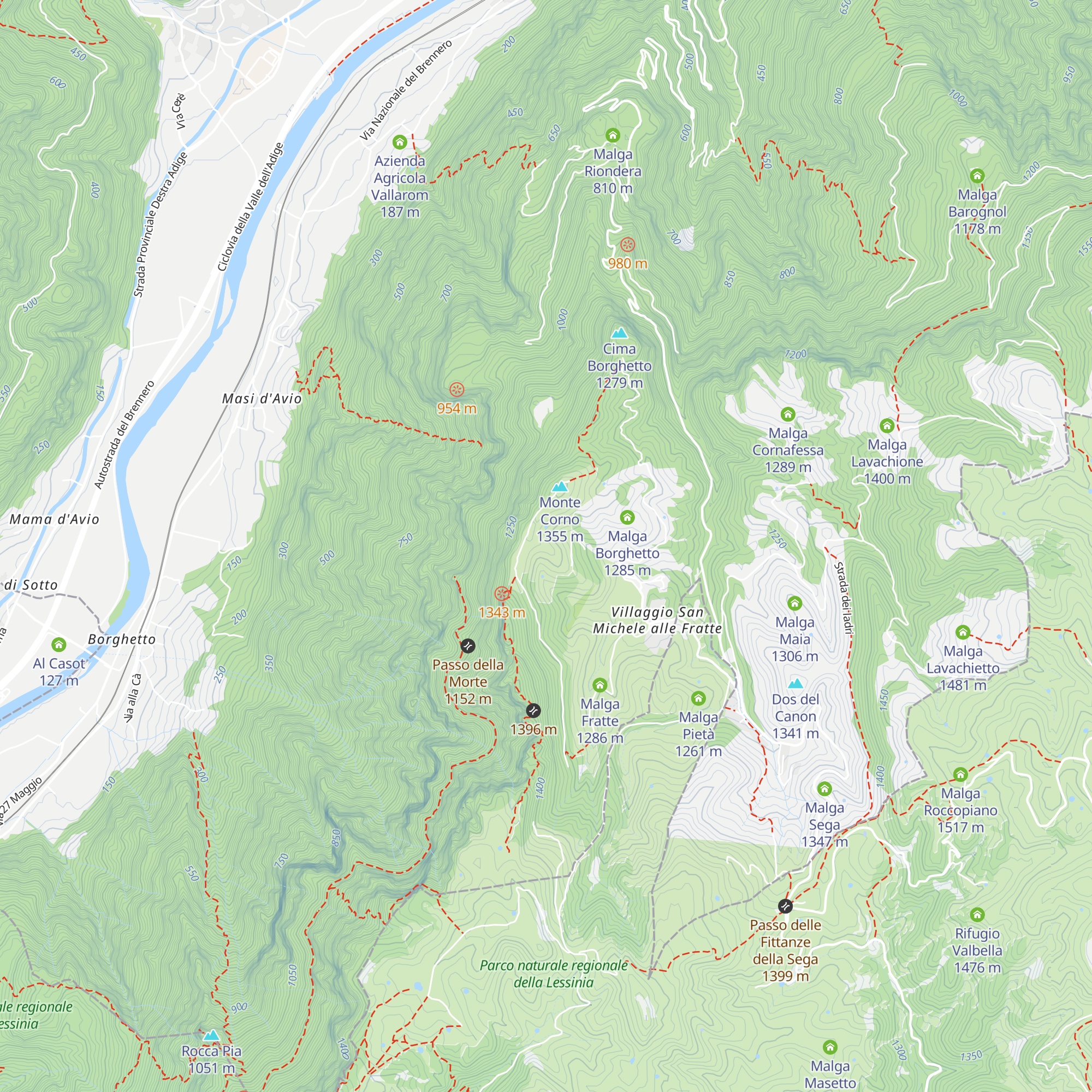 Malga delle Cime map