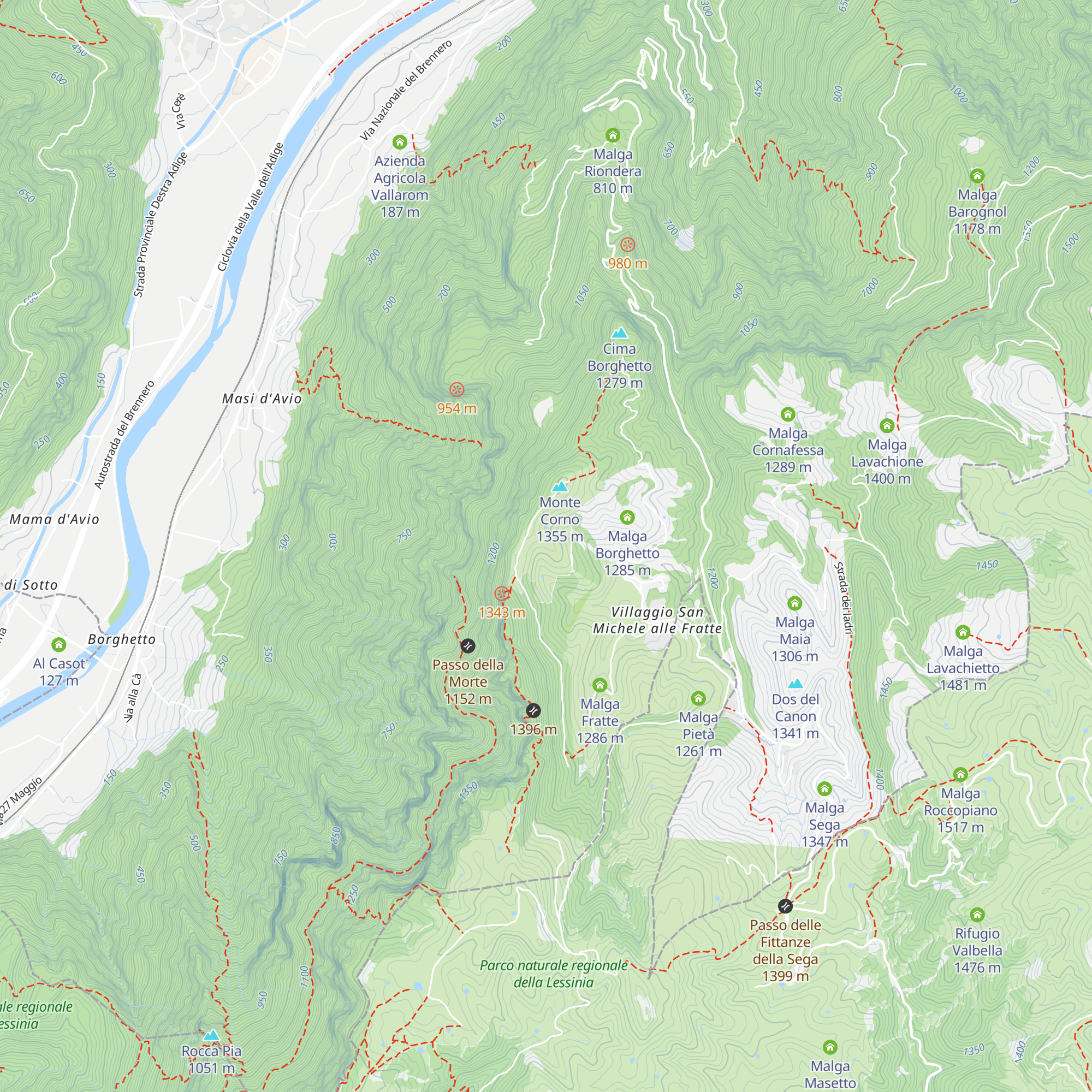 Malga delle Cime map