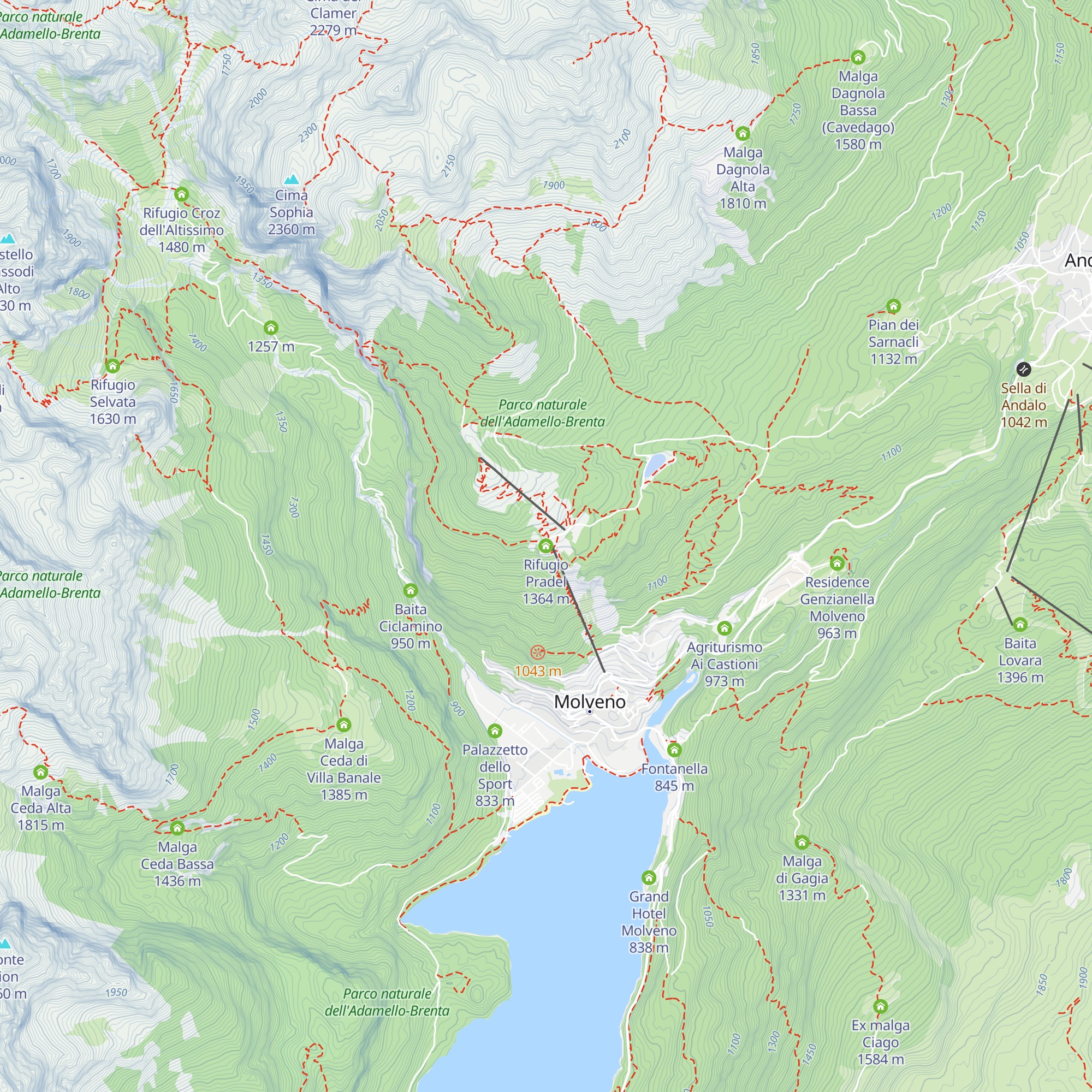 Rifugio Pradel map