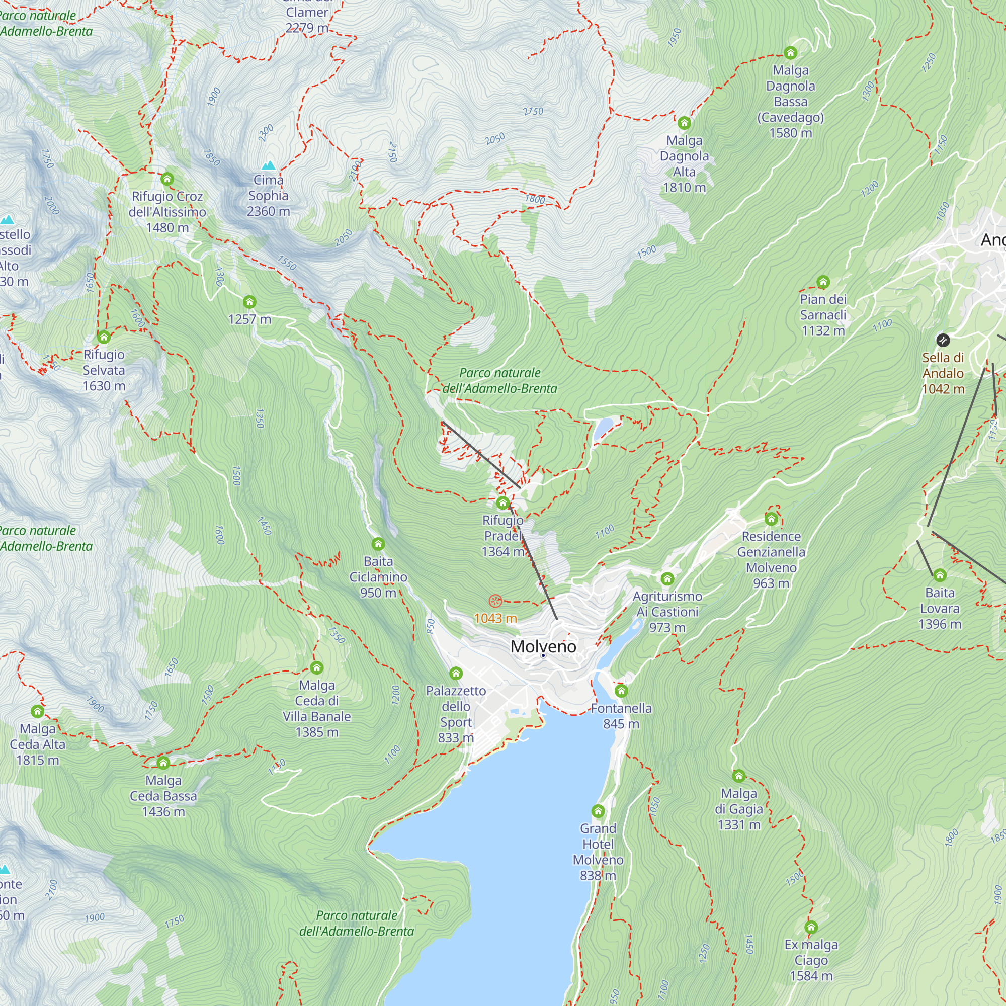 Rifugio Pradel map