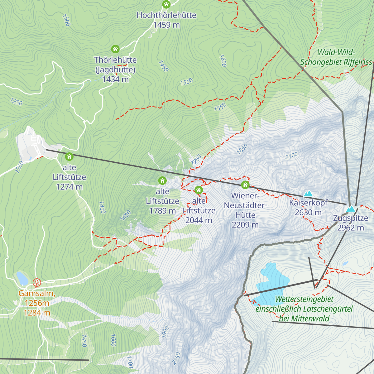 alte Liftstütze map