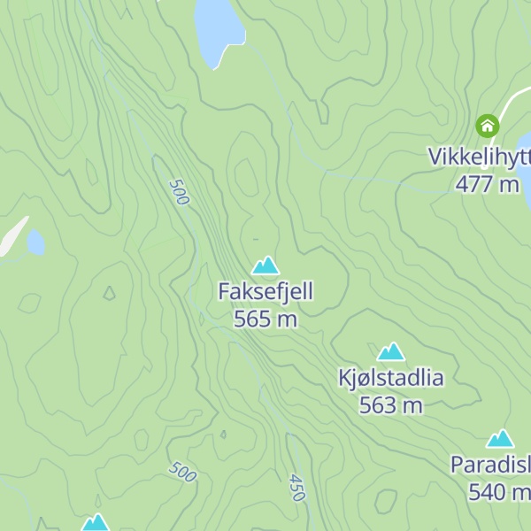 Map of Faksefjell