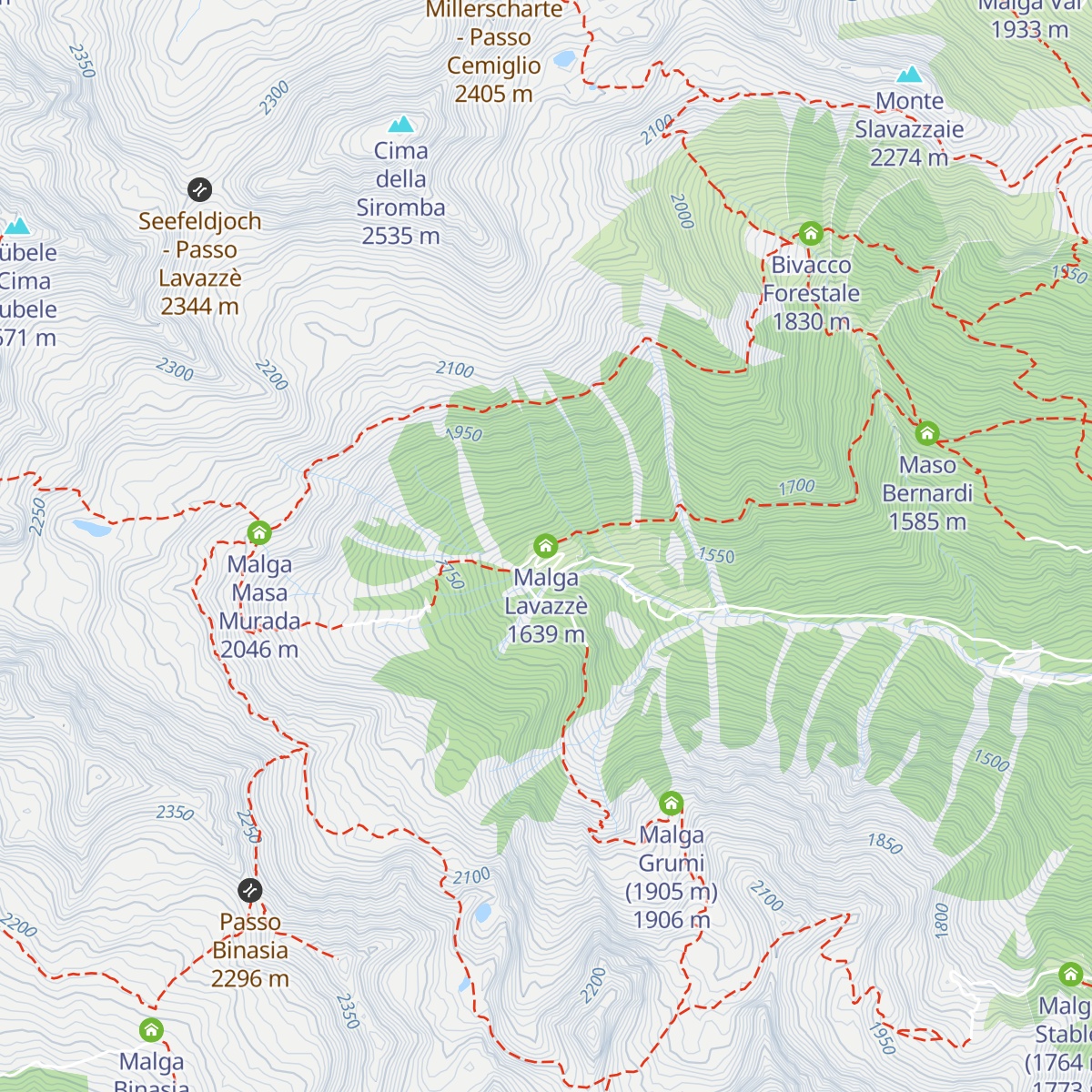 Malga Lavazzè map