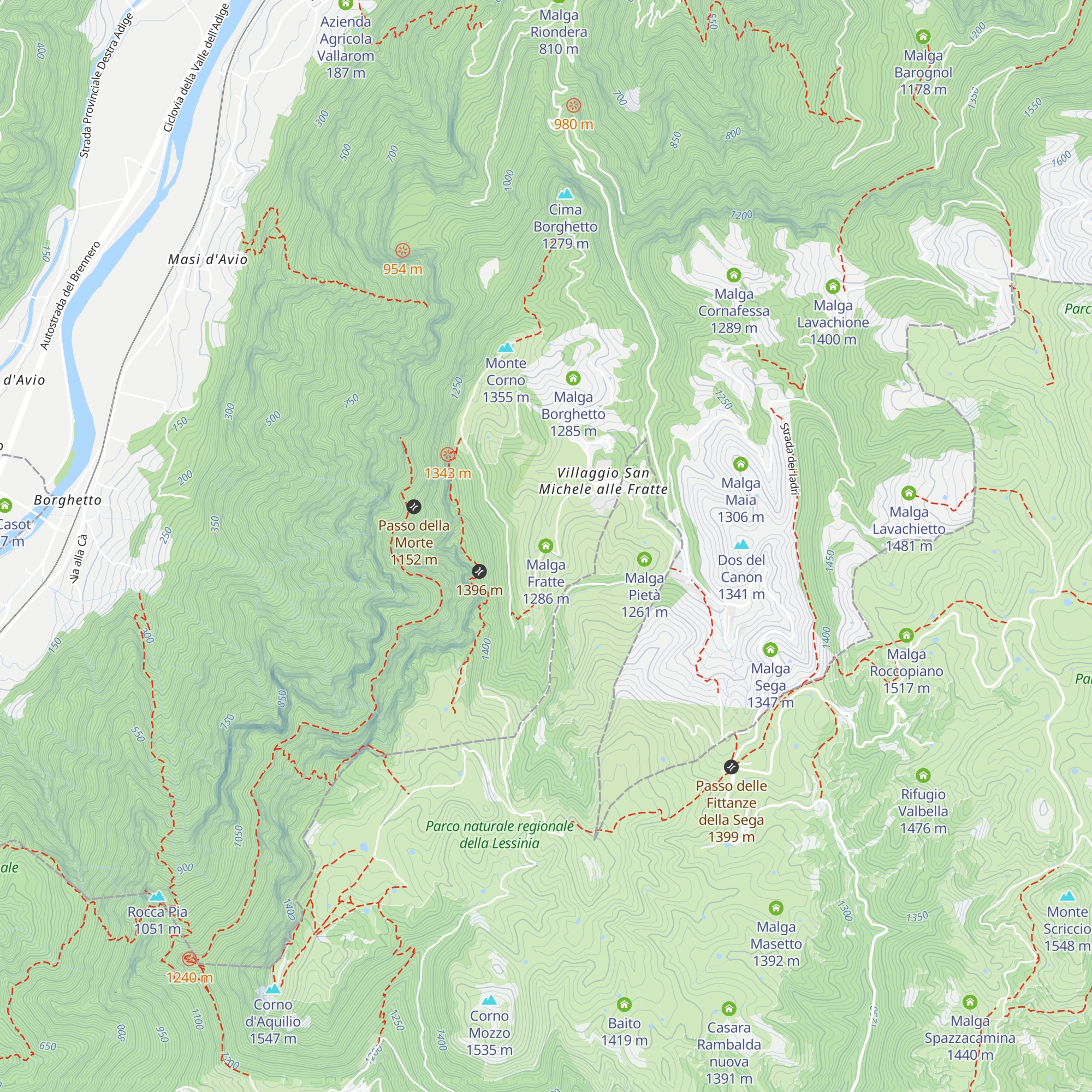 Malga Fratte map