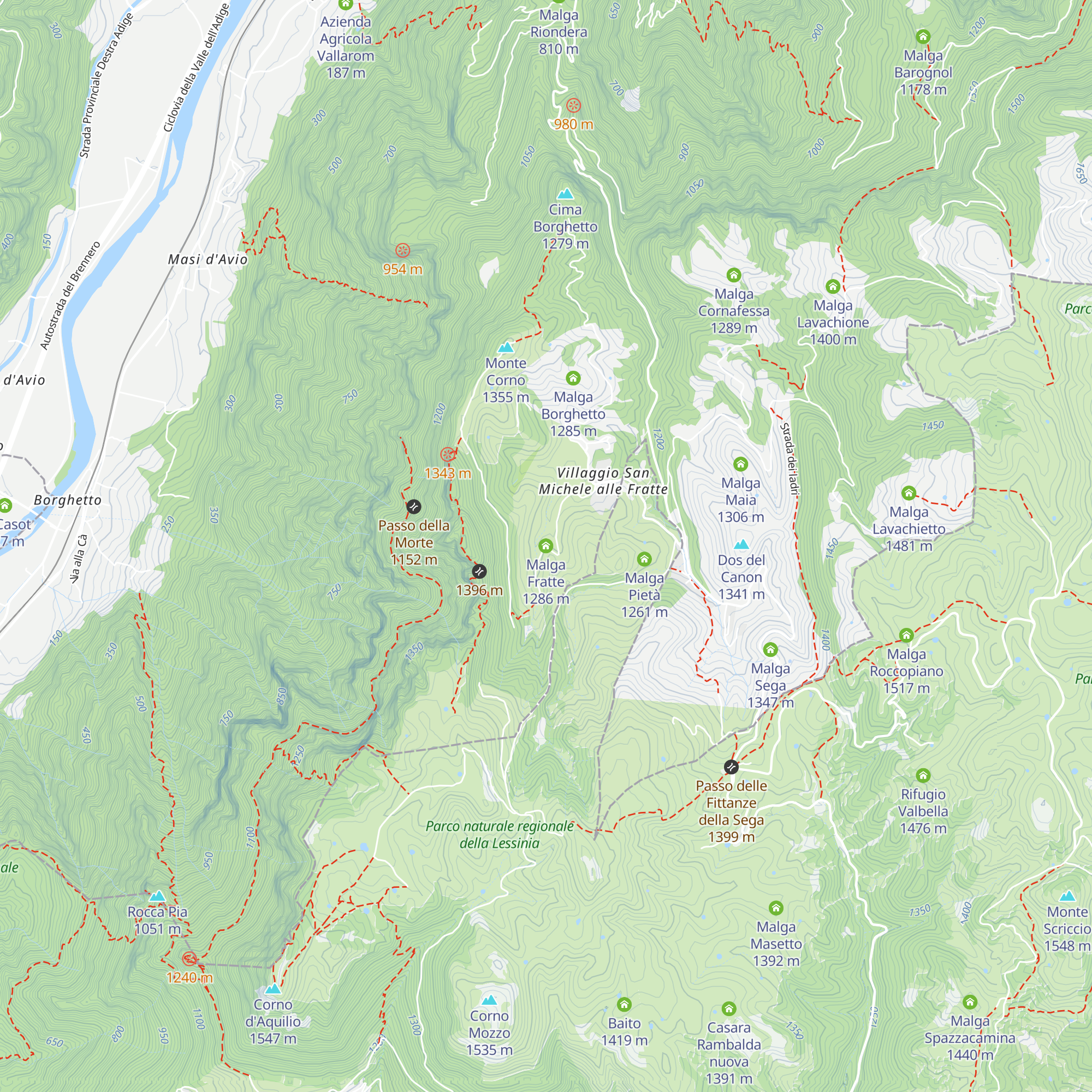 Malga Fratte map