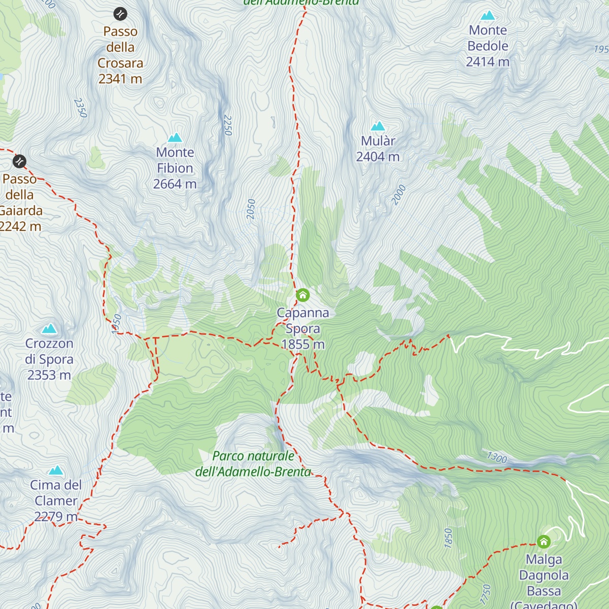 Malga Cavedago map