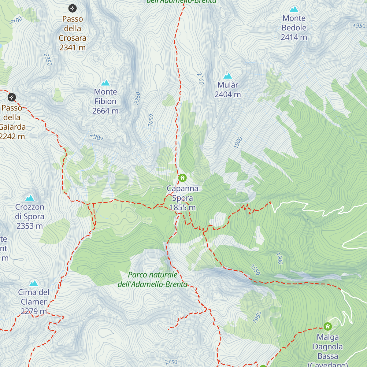 Malga Cavedago map
