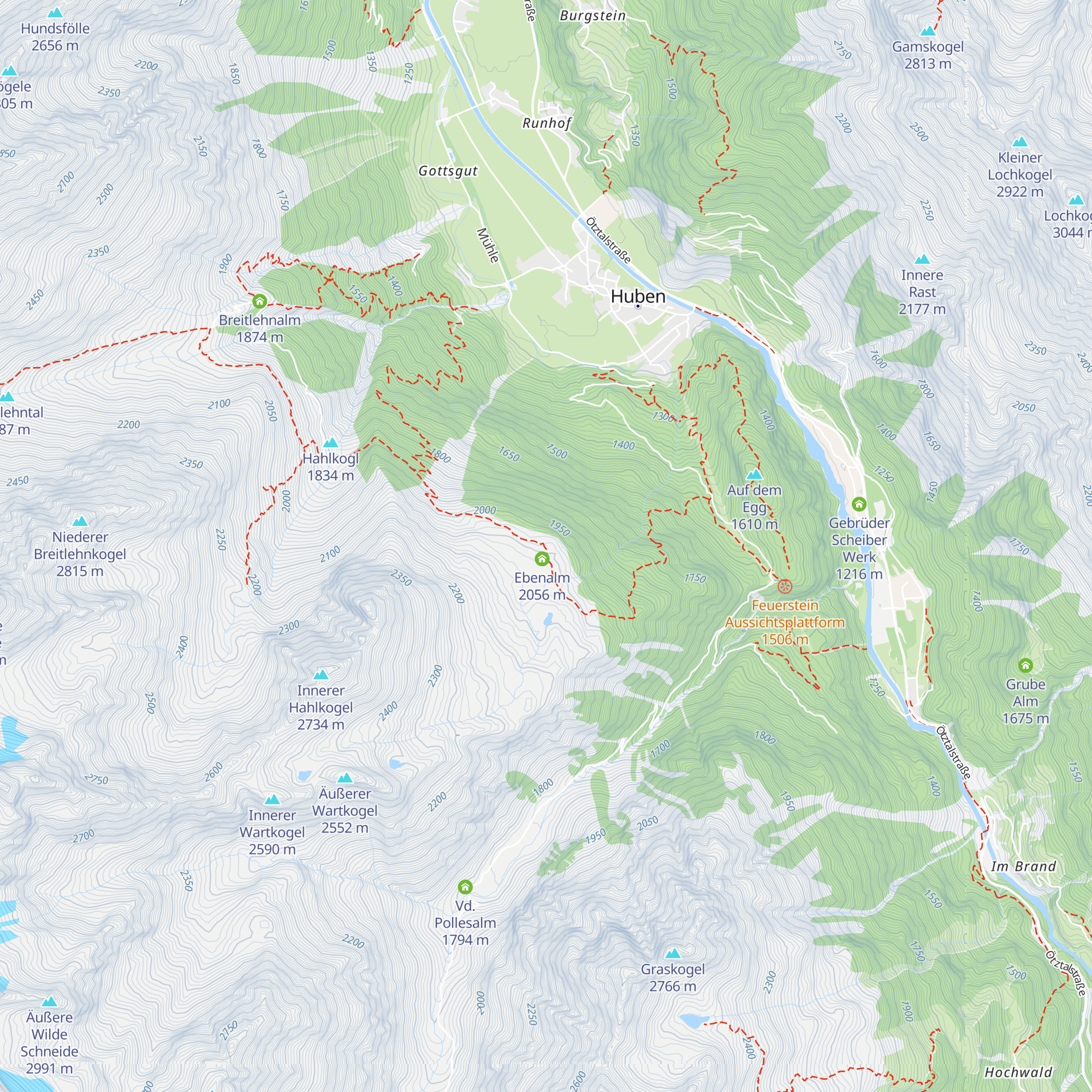 Hahlkogelhaus (closed) map
